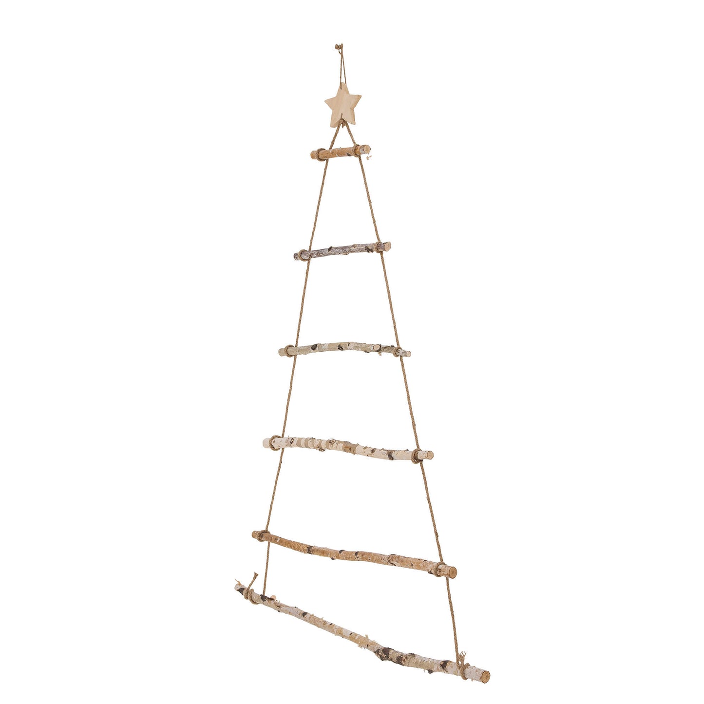 Side View of Majda Deco Tree: A side-angle view of the Majda Deco Tree by Bloomingville, showcasing its natural jute string and birch branches.