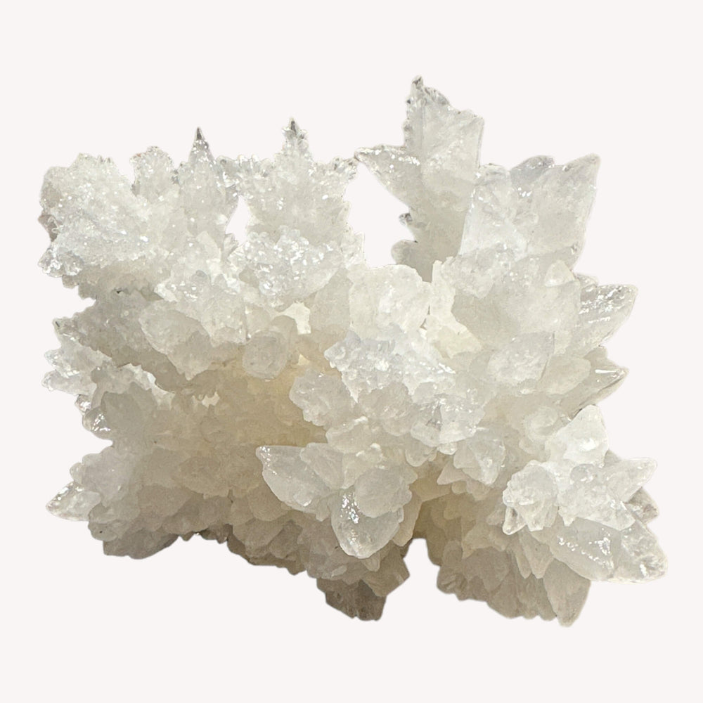Back view of the wonderful White Aragonite Crystal cluster